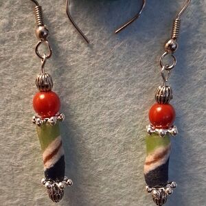 AFRICAN TRADE BEAD EARRINGS